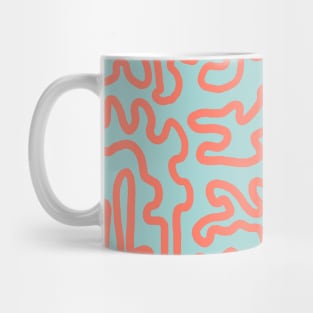 Coral lines abstract pattern Mug